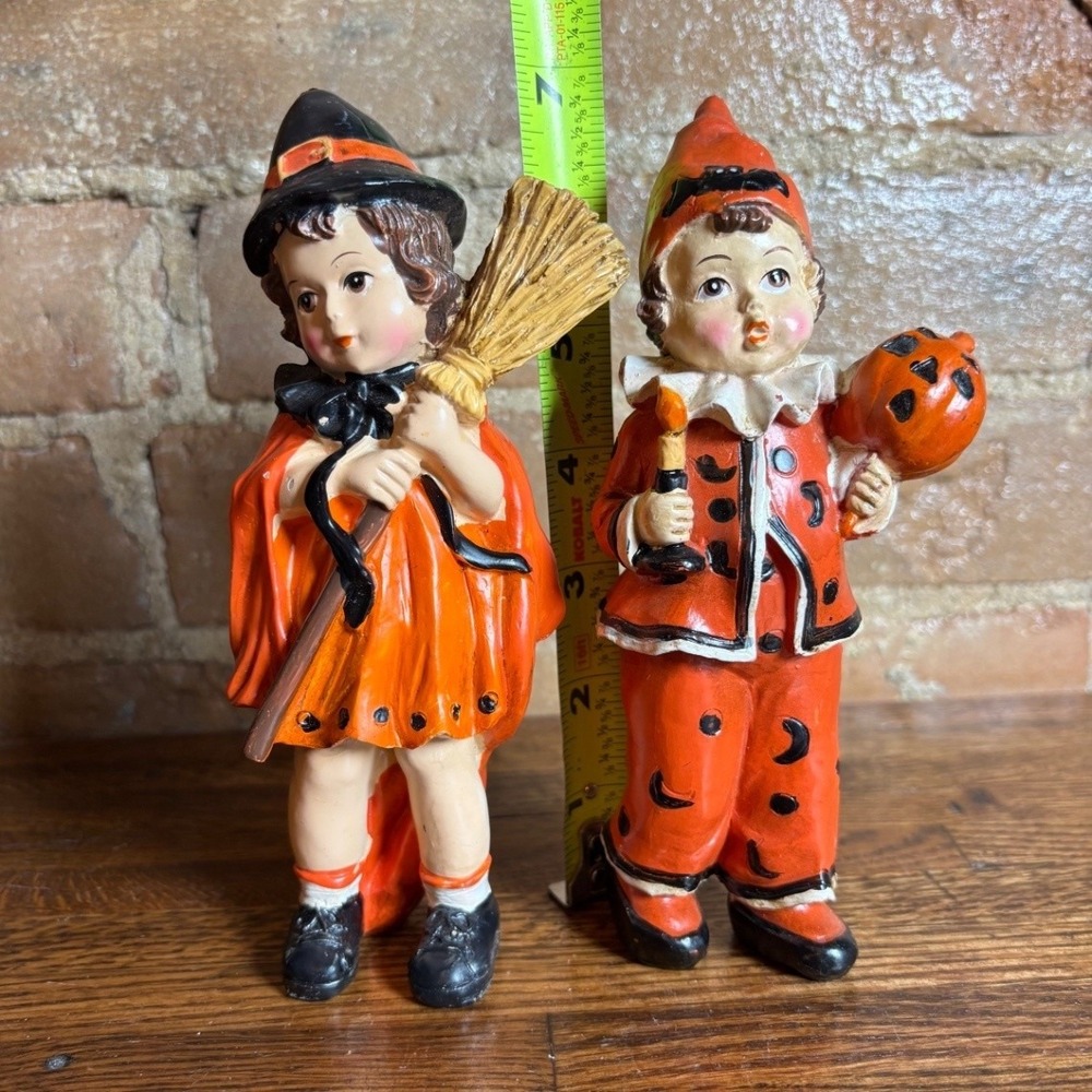 Halloween Hobby Lobby Set Clown Girl Witch Costumes Figurines Vintage Inspired - Picture 6 of 6